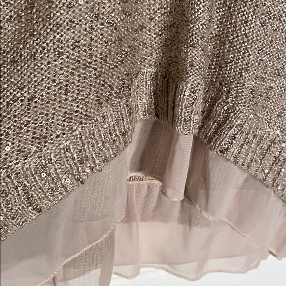 The Limited v neck beige sequin LS sweAter Lg VGC - Picture 4 of 7
